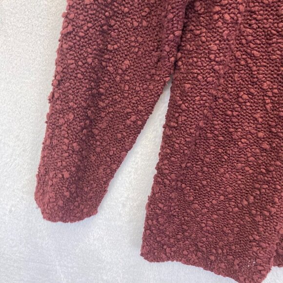 Vintage Woods & Gray Bubble Knit Sweater Womens Size Medium Chunky Mahogany Red - Picture 11 of 16